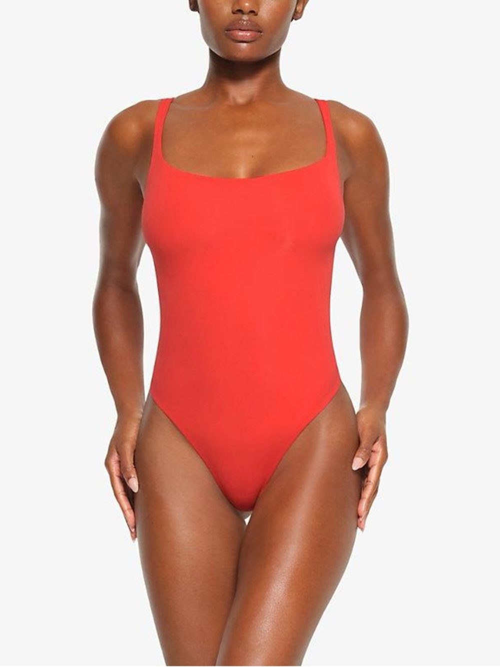 SKIMS fits everybody square neck bodysuit in poppy small